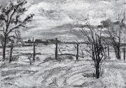 Waldemar Rosler, Landscape in lights fields in the winter